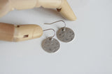 Hammered Silver Disc Earrings