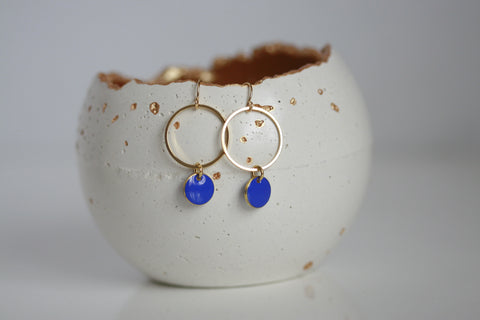 Delicate Cobalt Blue & Gold Earrings