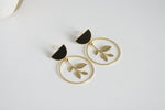 Leaf & Circle Earrings | Statement Studs