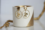 Leaf & Circle Earrings | Statement Studs