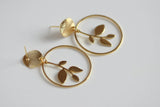 Leaf & Circle Earrings | Statement Studs