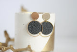 Black & Gold Statement Studs | Triple Circle