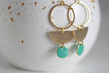 Delicate Gold Moon Earrings | Enamel