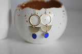 Delicate Gold Moon Earrings | Enamel