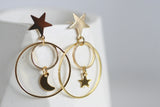 Celestial Moon & Star Studs | Statement