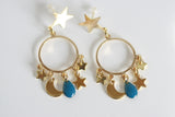 Celestial Moon & Star Earrings | Enamel