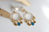 Celestial Moon & Star Earrings | Enamel