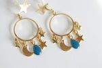 Celestial Moon & Star Earrings | Enamel