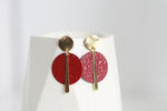 Ruby Red/Black & Gold Statement Studs