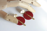 Ruby Red/Black & Gold Statement Studs