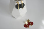 Ruby Red/Black & Gold Statement Studs