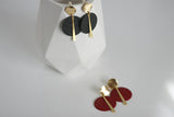 Ruby Red/Black & Gold Statement Studs