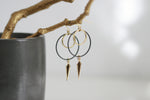 Black Circle & Gold Spike Statement Earrings