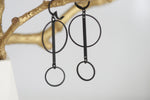 Geometric Black Brass Earrings | Leverback