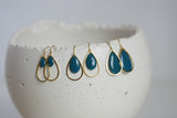 Delicate Enamel Drop Earrings | Blue & Gold