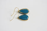 Delicate Enamel Drop Earrings | Blue & Gold