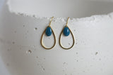 Delicate Enamel Drop Earrings | Blue & Gold