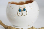 Delicate Enamel Drop Earrings | Blue & Gold