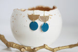 Delicate Gold Moon Earrings | Enamel