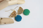 Delicate Gold Moon Earrings | Enamel