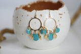 Delicate Turquoise & Gold Leaf Earrings