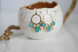 Delicate Turquoise & Gold Leaf Earrings