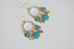 Delicate Turquoise & Gold Leaf Earrings