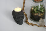 Faceted Concrete Skull Planter | Candleholder