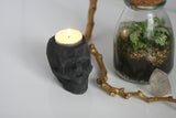 Faceted Concrete Skull Planter | Candleholder