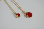 Red Apple & Gold Leaf Necklace | Golden Orchard