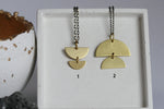 Geometric Brass Moon Necklaces - Kaiko Studio
