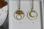 Geometric Brass Moon Necklaces - Kaiko Studio