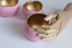Pink Concrete Sphere Candleholder |  Planter - Kaiko Studio