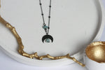 Apatite Crystal and Black Moon Necklace - Kaiko Studio