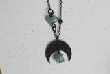 Apatite Crystal and Black Moon Necklace - Kaiko Studio