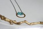 Apatite Crystal and Brass Circle Necklace - Kaiko Studio