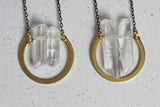 Clear Quartz and Brass Circle Necklace | Crystal Jewellery - Kaiko Studio