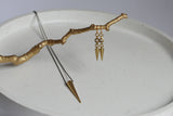 Geometric Brass Necklace & Earrings | Spike - Kaiko Studio