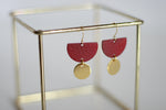 Ruby Red & Gold Statement Earrings