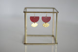 Ruby Red & Gold Statement Earrings - Kaiko Studio
