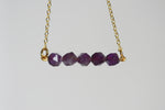 Delicate Crystal Necklace | Amethyst Beads - Kaiko Studio