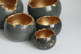 Charcoal Concrete Decorative Sphere | Concrete Planter - Kaiko Studio