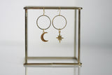 Delicate Moon & Star Earrings | Celestial - Kaiko Studio