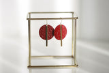 Ruby Red & Gold Statement Earrings - Kaiko Studio