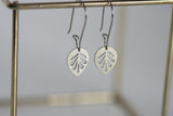 Delicate Leaf Earrings | Silver Plated