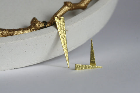 Geometric Brass Triangle Necklace & Earrings | Set - Kaiko Studio