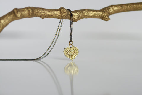 Delicate Heart Necklace | Textured - Kaiko Studio