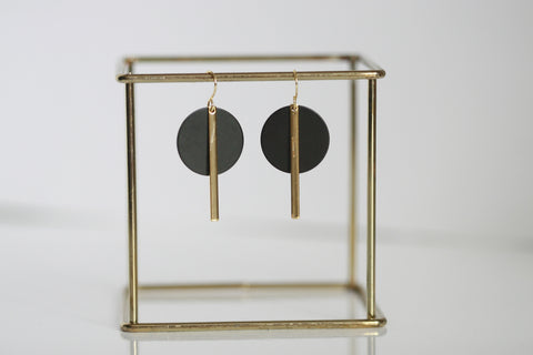 Black Gold Statement Earrings Kaiko Studio Black Gold Statement Earrings Kaiko Studio