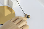 Minimalist Concrete and Brass Necklace - Kaiko Studio