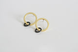 Delicate Black & Gold Earrings | Studs